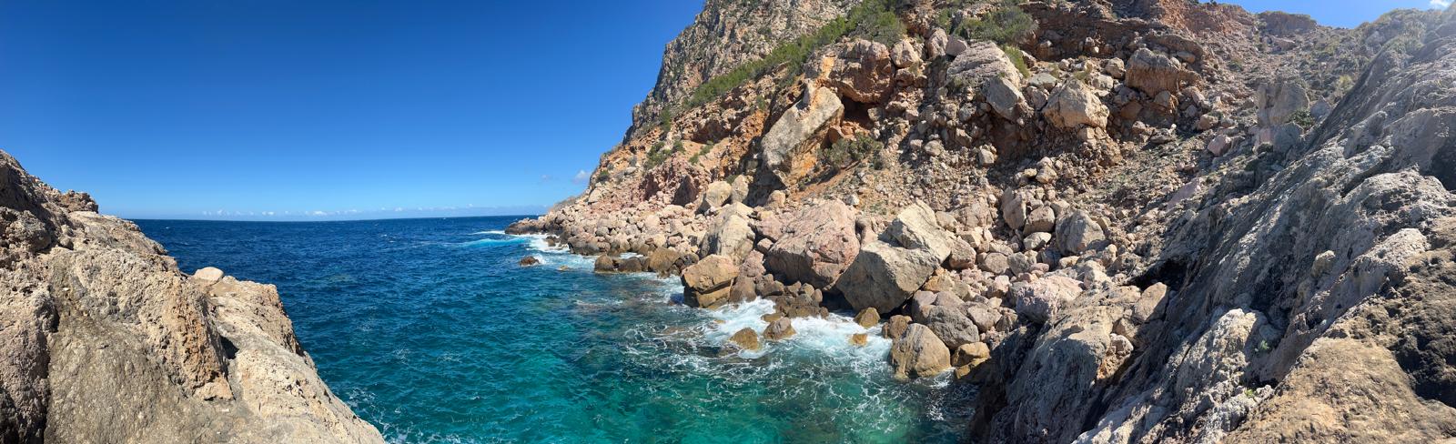 Panoramafoto des Schnorchelspots En Vermell