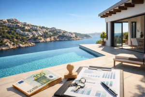 Blick von einer Finca in eine Badebucht auf Mallorca